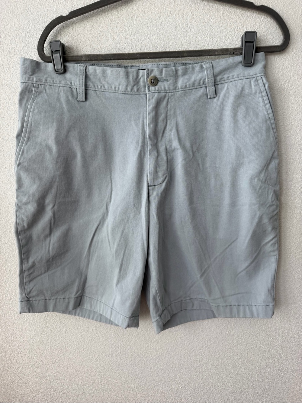 Nautica Men's Light Gray Flat-Front Cotton Shorts